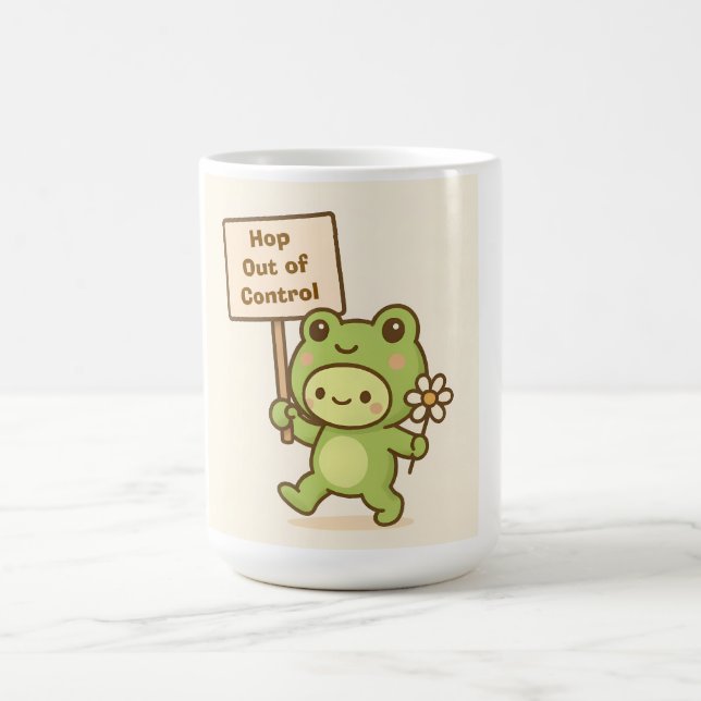 Caneca De Café HOP Out of Control Frog Cute Whimsical Life (Centro)