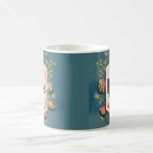Caneca De Café Hope Blooms - Tipografia Floral Elegante 