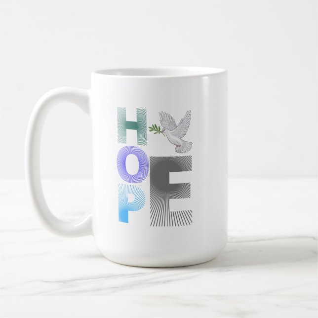 Caneca De Café Hope - Christian Faith Inspirational Mug (Esquerda)