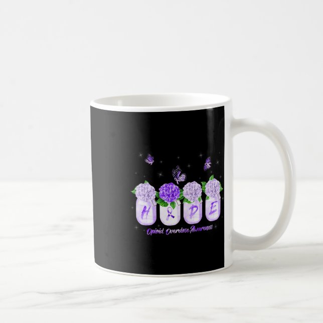 Caneca De Café Hope Hidrangea Flor Butterfly Opióide Sobredosagem (Direita)