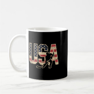 Caneca De Café Hóquei da Bandeira Americana