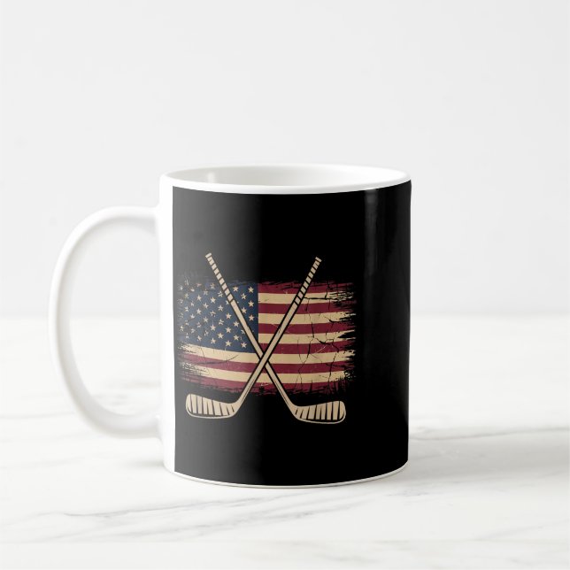 Caneca De Café Hóquei da Bandeira Americana (Esquerda)