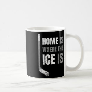 Caneca De Café Hóquei - Lar é Onde Está o Gelo - Hóquei Retro