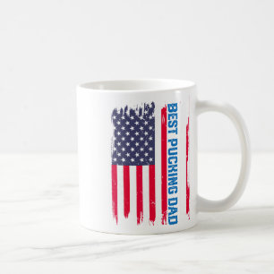 Caneca De Café Hóquei no Gelo Melhor Pai de Disco EUA Bandeira Am