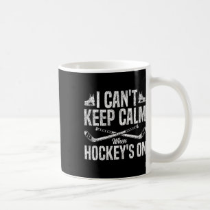 Caneca De Café Hóquei no Gelo Vintage Não Posso Manter a Calma Qu