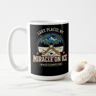 Caneca De Café Hóquei Vintage Lake Placid NY Milagre No Gelo 1980