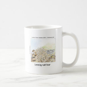 Caneca De Café Hora da Corrida dos Lemmings Divertido