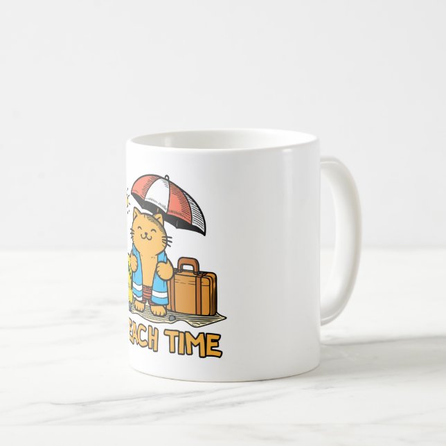 Caneca De Café Hora da praia 1 (Frente Esquerda)