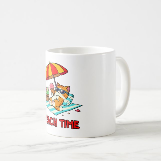 Caneca De Café Hora da praia 3 (Frente Esquerda)