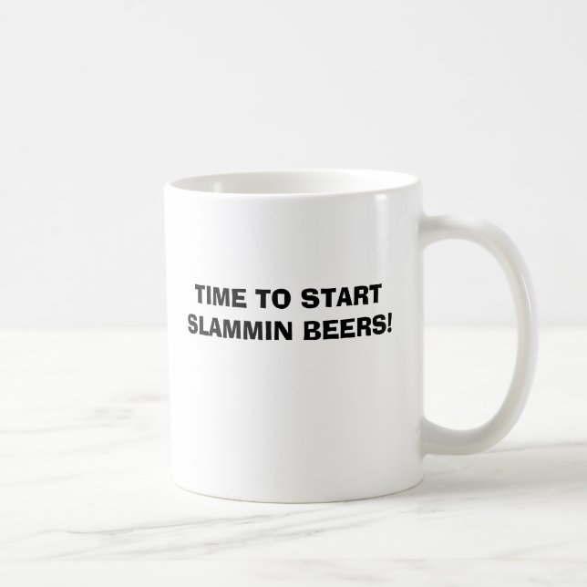 CANECA DE CAFÉ HORA DE COMEÇAR CERVEJAS DE SLAMMIN! (Direita)