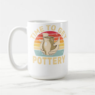 Caneca De Café Hora de Fazer Cerâmica Argila Retrô Escultura Cerâ