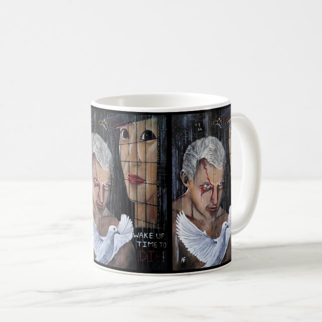 Caneca De Café Hora de Morrer! Pintura de Alfred Fox (Frente Esquerda)