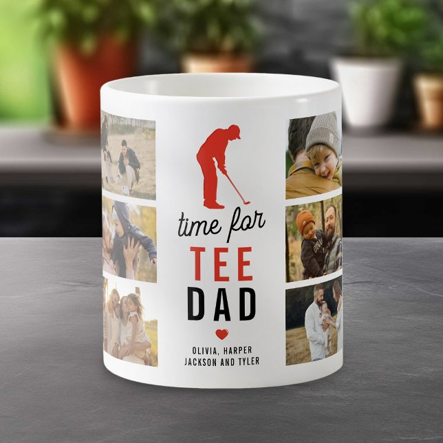 Caneca De Café Hora Divertida Para Colagem de Fotos de Golfe Tee (Criador carregado)