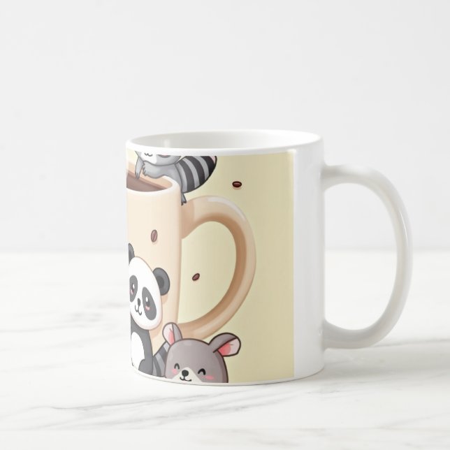 Caneca De Café "Hora do Café com os Amigos da Floresta" (Direita)