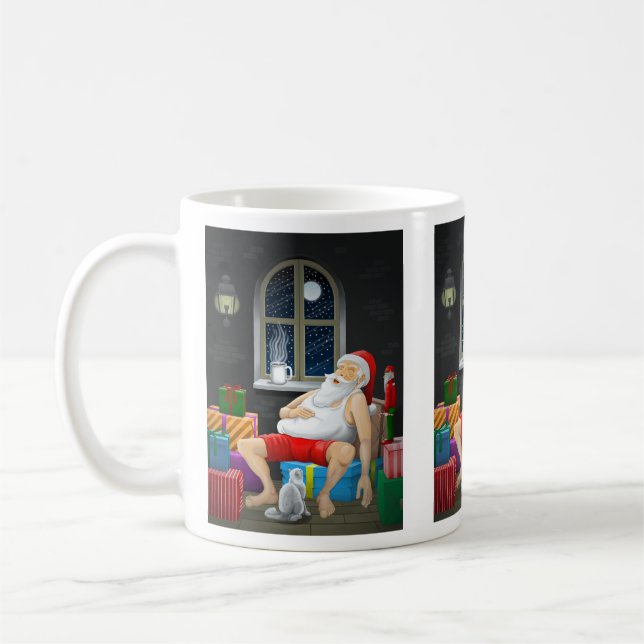 Caneca De Café Hora do Café do Papai Noel (Esquerda)