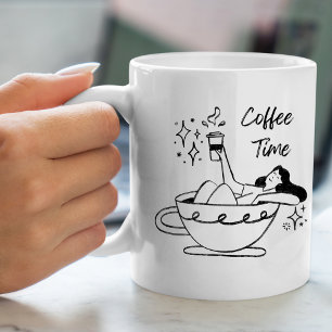 Caneca De Café Hora do café - Simples e Na moda Mug