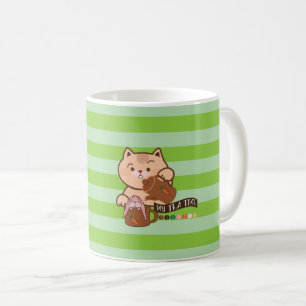 Caneca De Café hora do chá de gato e coelho