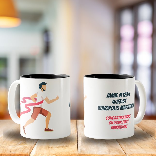 Caneca De Café Hora e Localização do Nome do Homem de Maratona Pe (Criador carregado)