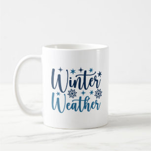 Caneca De Café Horário de inverno - Tipografia de Férias de Neve