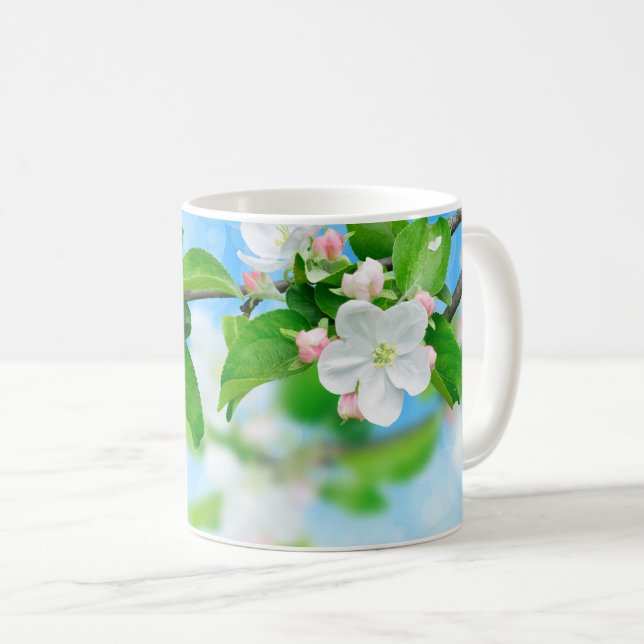 Caneca De Café Horário de primavera (flores de maçã) (Frente Esquerda)