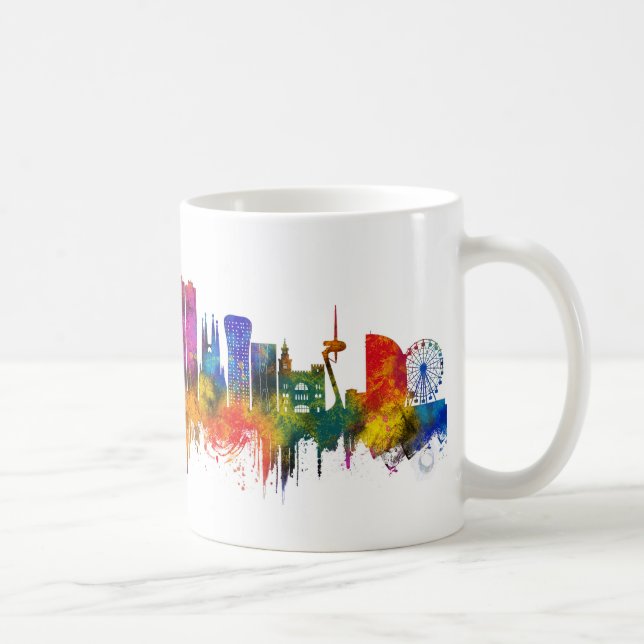 Caneca De Café Horizonte de Barcelona Espanha (Direita)