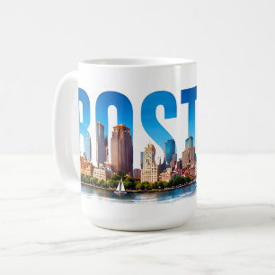 Caneca De Café Horizonte de Boston Massachusetts Viagem Histórica