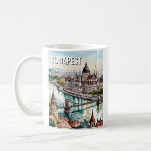 Caneca De Café Horizonte de Budapeste Hungria Parlamento Rio Danú