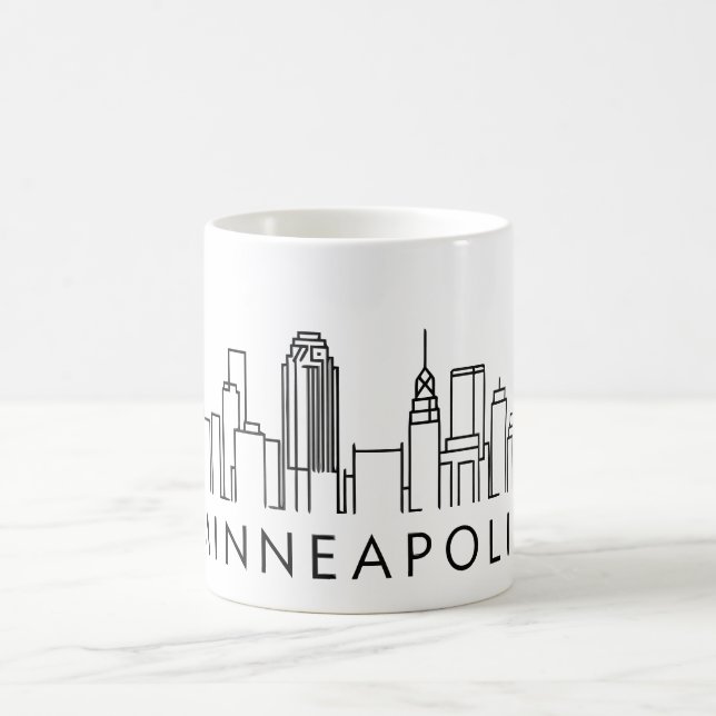 Caneca De Café Horizonte de Minneapolis – Design de Paisagem Urba (Centro)