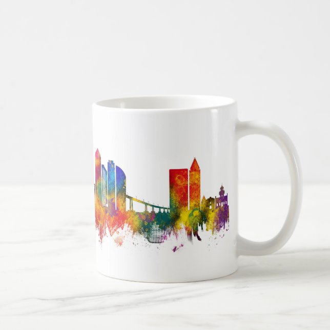 Caneca De Café Horizonte de San Diego Califórnia (Direita)