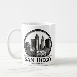 Caneca De Café Horizonte de San Diego Califórnia – Arte de Paisag