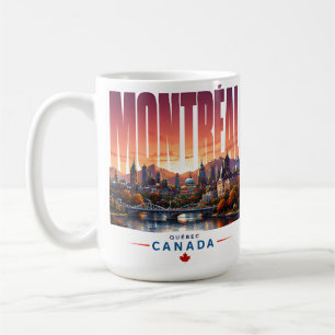 Caneca De Café 🍂 Horizonte Moderno de Montreal Estilo Urbano 🍂