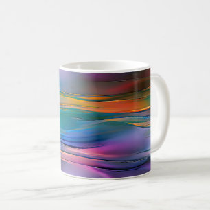 Caneca De Café "Horizontes Fluidos" Arte Abstrato Contemporânea