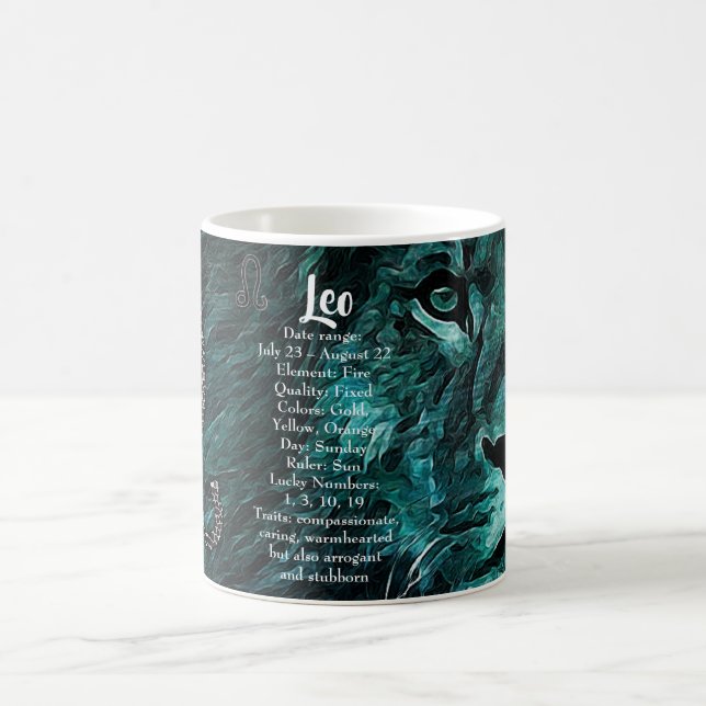 Caneca De Café Horoscópio - Sinal Leo Zodiac Astrologia (Centro)