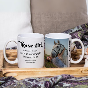 Caneca De Café Horse Girl muito mais legal! foto personalizada