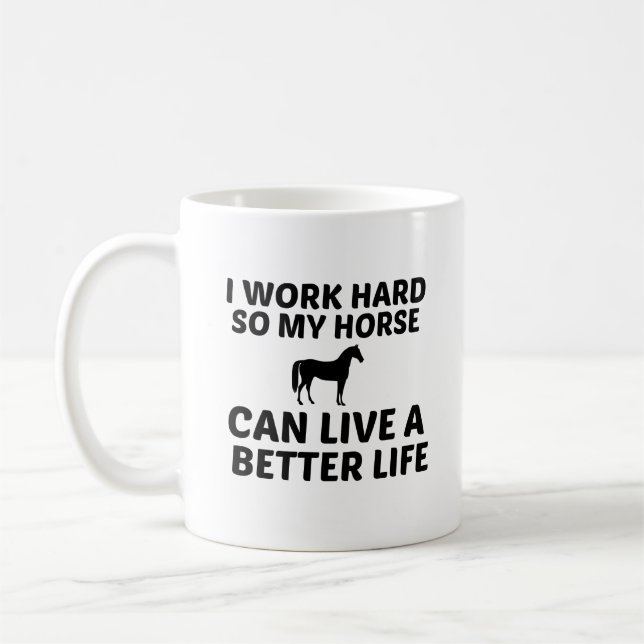 CANECA DE CAFÉ HORSE TRABALHA MELHOR VIDA (Esquerda)