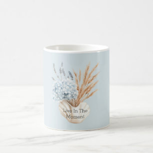 Caneca De Café Hortênsia Azul Flores de Lavanda em Vaso
