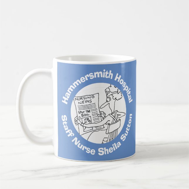 Caneca De Café Hospital, Clínica ou Cirurgia com Nome da Enfermei (Esquerda)