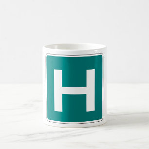 Caneca De Café Hospital Road Sign Emergency Medical Facility