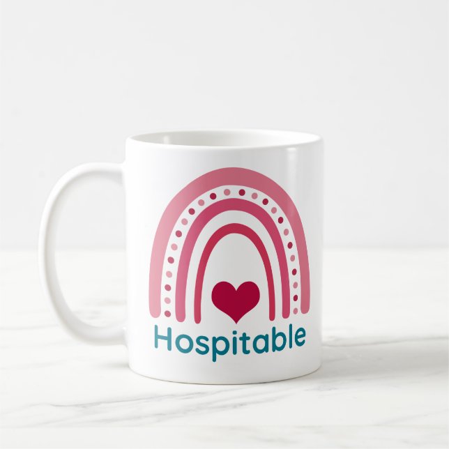 Caneca De Café Hospital Viva Magenta Boho Rainbow (Esquerda)