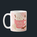 Caneca De Café Hot Chocolate Winter Mug Baby It's Cold Outside<br><div class="desc">Enjoy sipping hot chocolate from this mug! This design features a warm mug of hot chocolate with whip cream on top surrounded by cinnamon and sweet gingerbread cookies on a pink plaid background.</div>