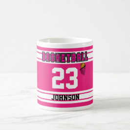 Caneca De Café Hot Pink e White Basball Sport Jersey