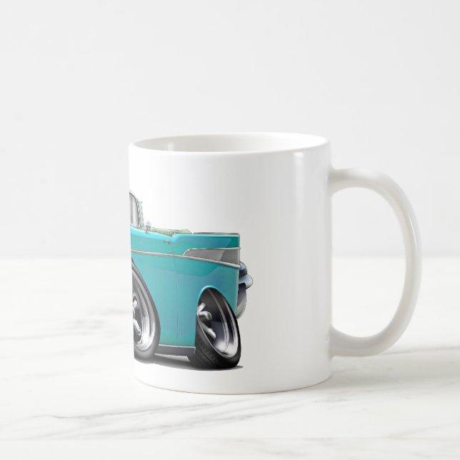 Caneca De Café Hot rod 1957 do Convertible de turquesa de Chevy (Direita)