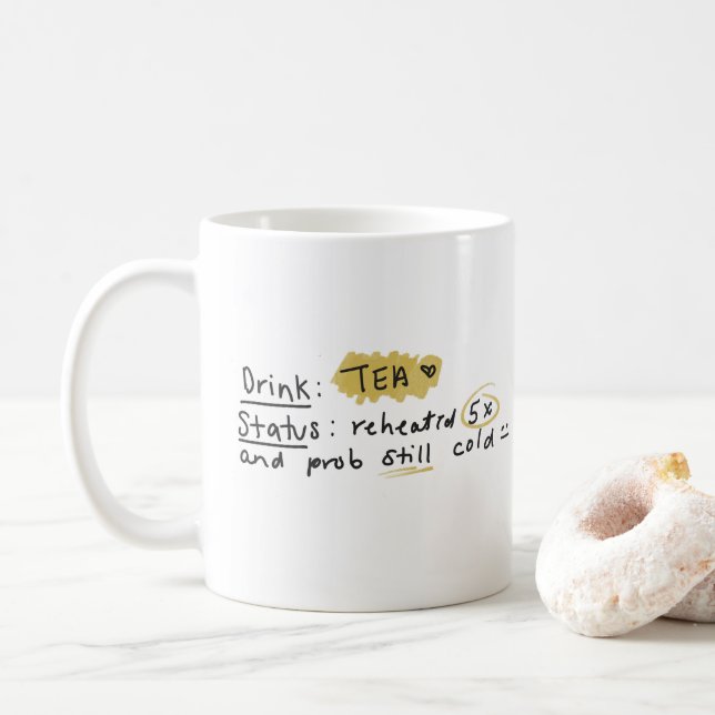 Caneca De Café Hot Tea, Iced Tea, Illustration Mug (Com Donut)