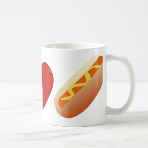 Caneca De Café Hotdog do amor da paz