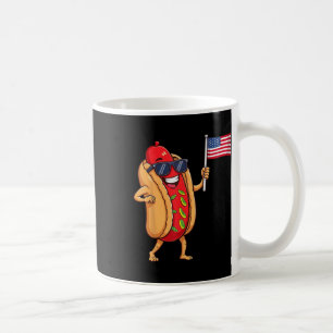 Caneca De Café Hotdog Patriótico Americano Bandeira 4 De Julho