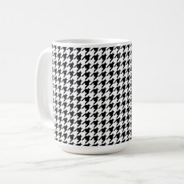 Caneca De Café Houndstooth Preto e Branco