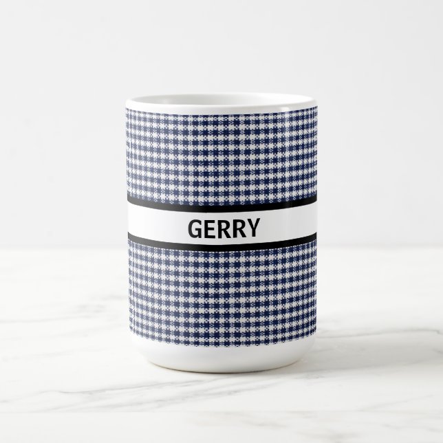 Caneca De Café Houndstooth Preto e Branco Personalizado (Centro)