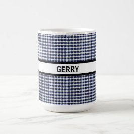 Caneca De Café Houndstooth Preto e Branco Personalizado