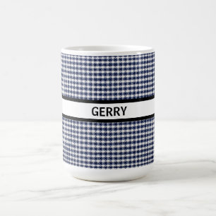 Caneca De Café Houndstooth Preto e Branco Personalizado