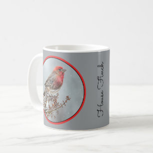Caneca De Café House Finch in Snow - Foto original